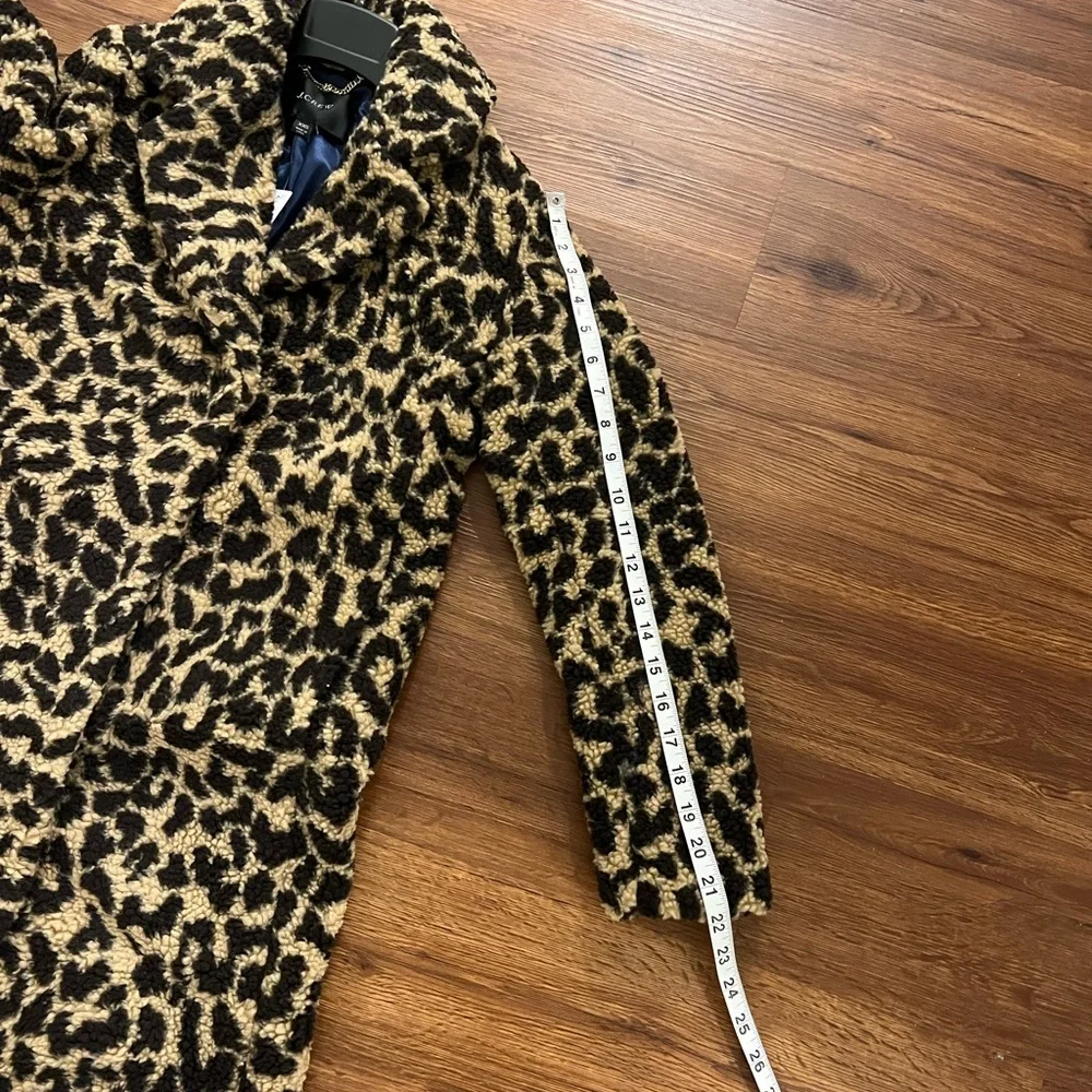 NWT J Crew Teddy sherpa topcoat in leopard XXS